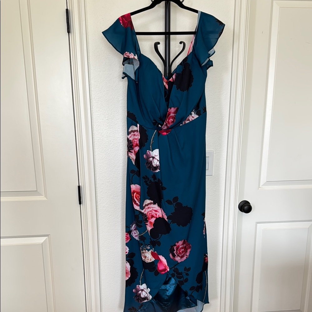 Floral Teal Maxi Dress